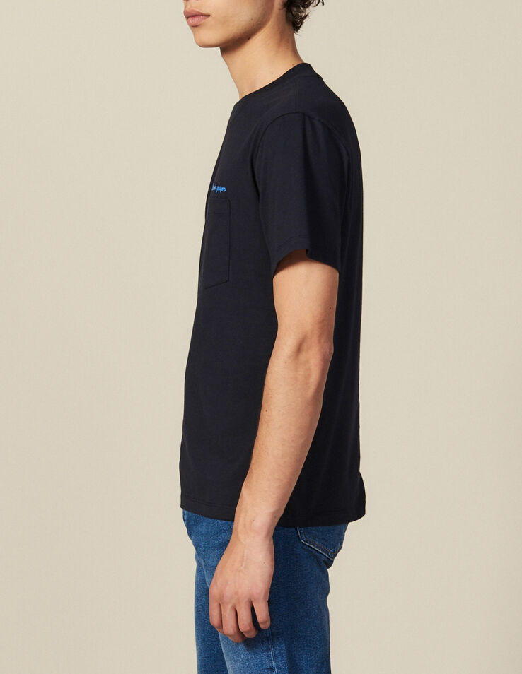 Cotton T-Shirt With Lettering - T-shirts & Polos | Sandro Paris
