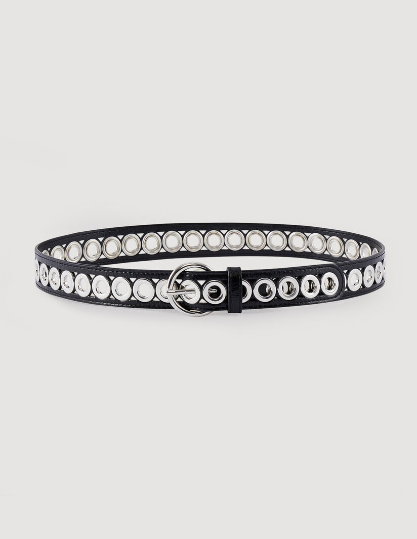 Sandro Belt with round buckle and eyelets