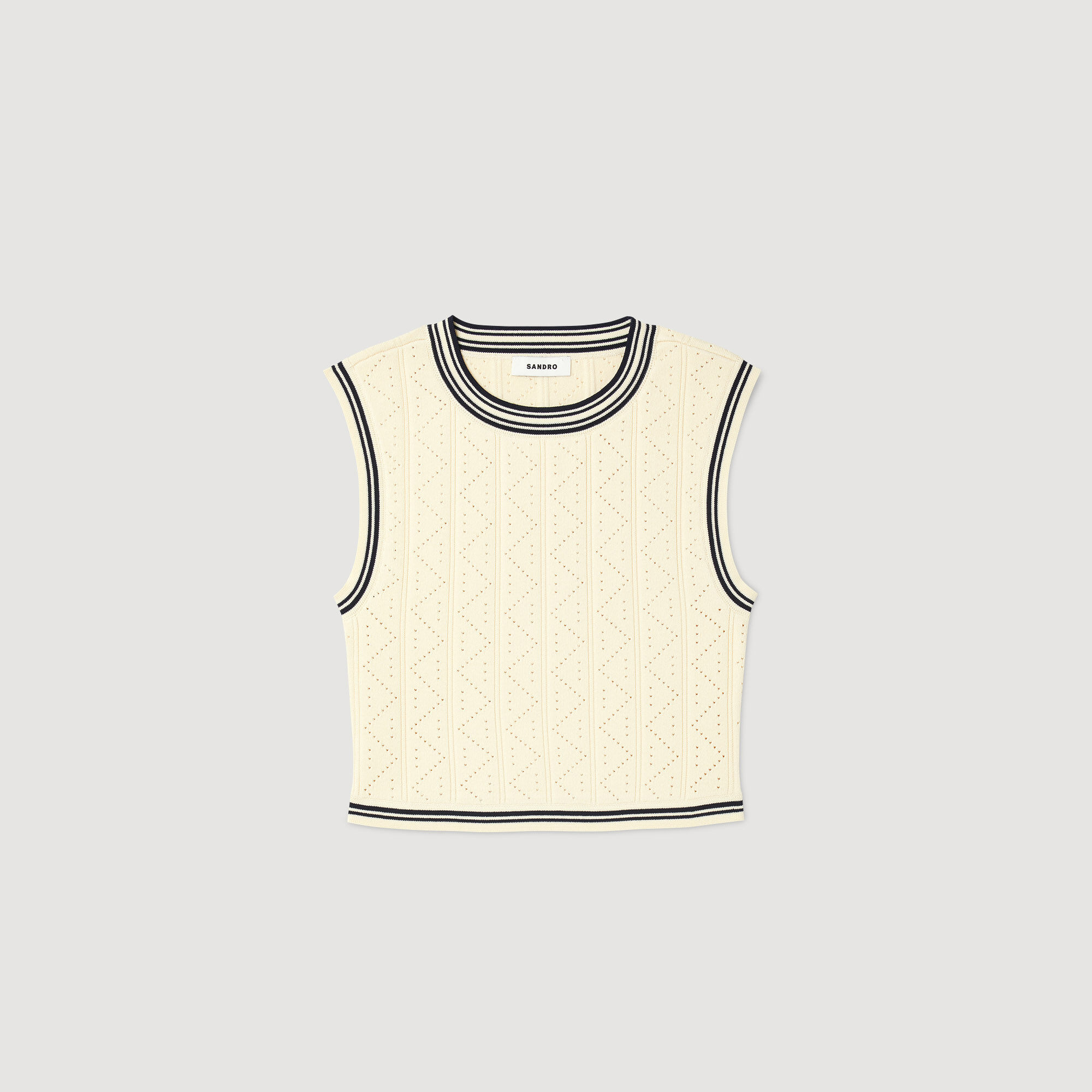 White sleeveless sweater sale top