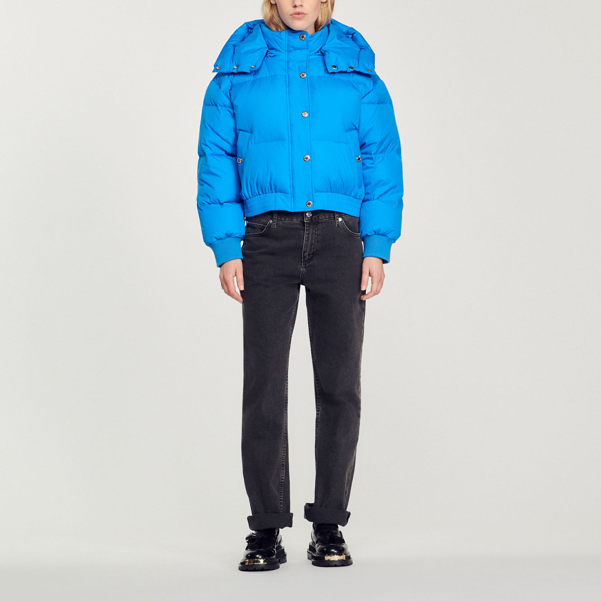 Lively Short padded jacket with hood - Coats & Jackets | Sandro Paris