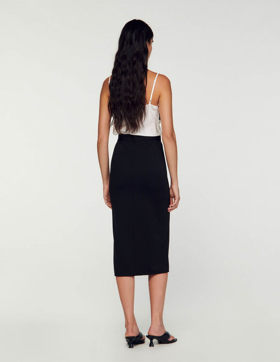Jaya Straight-fit zip-up skirt - | Sandro Paris Skirts
