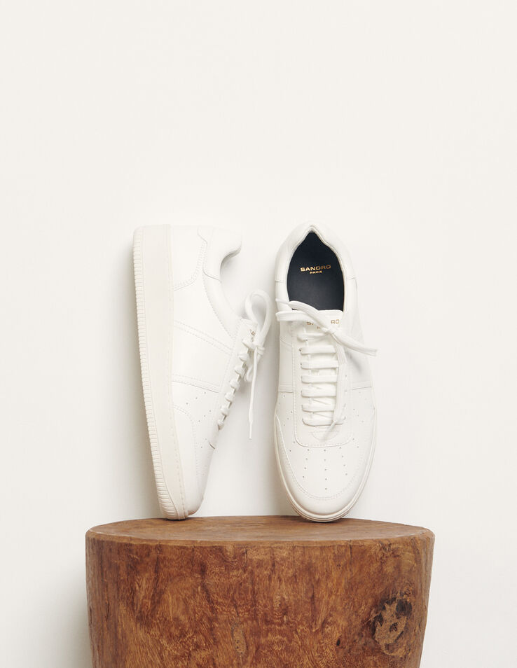 White Plain leather sneakers - Sandro Paris