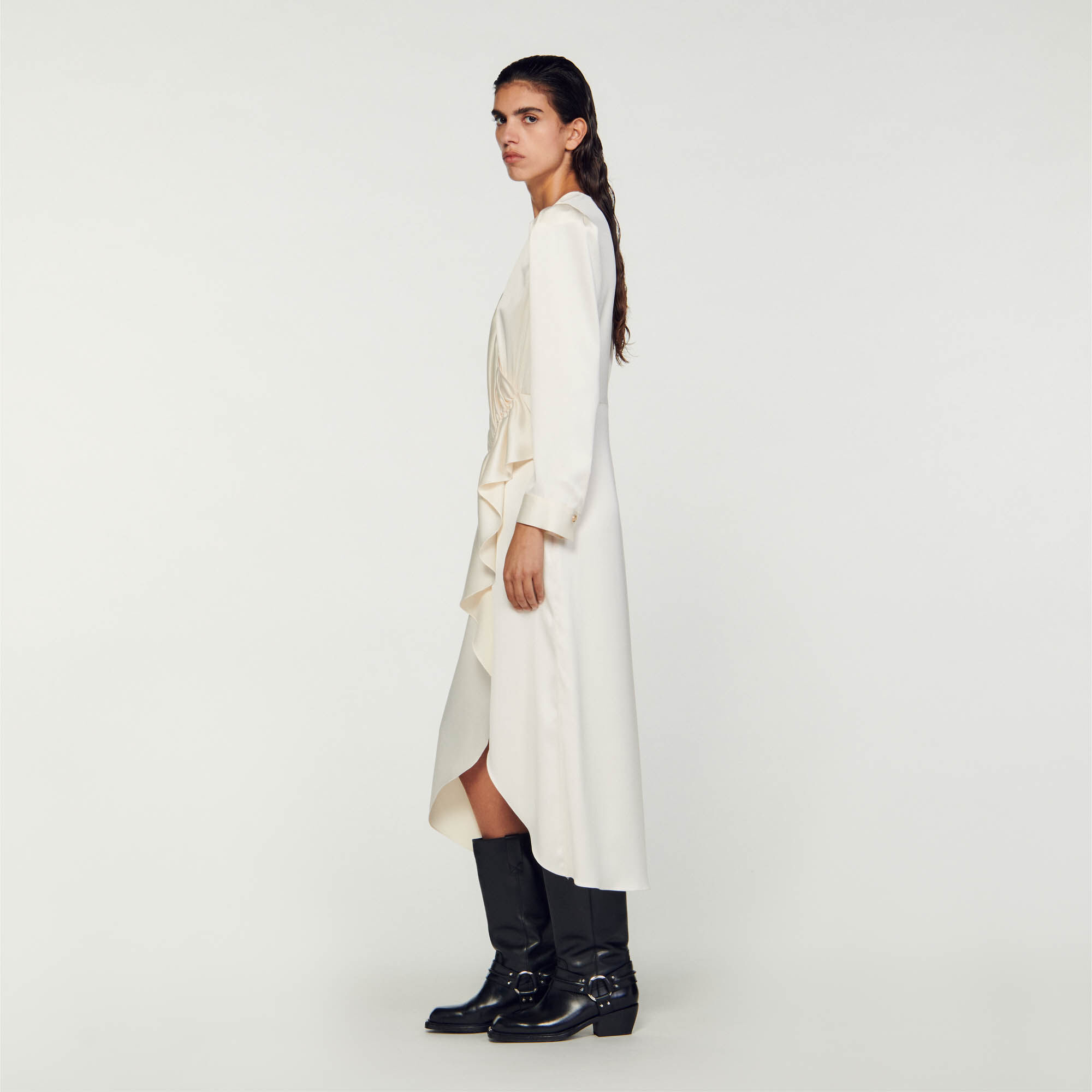 Sandro ruffle deals dress