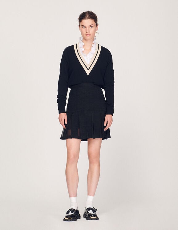 Pleated tweed skirt - Skirts | Sandro Paris