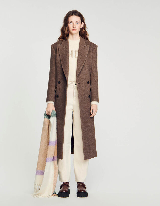 Long-sleeved button coat Chocolate US_Womens