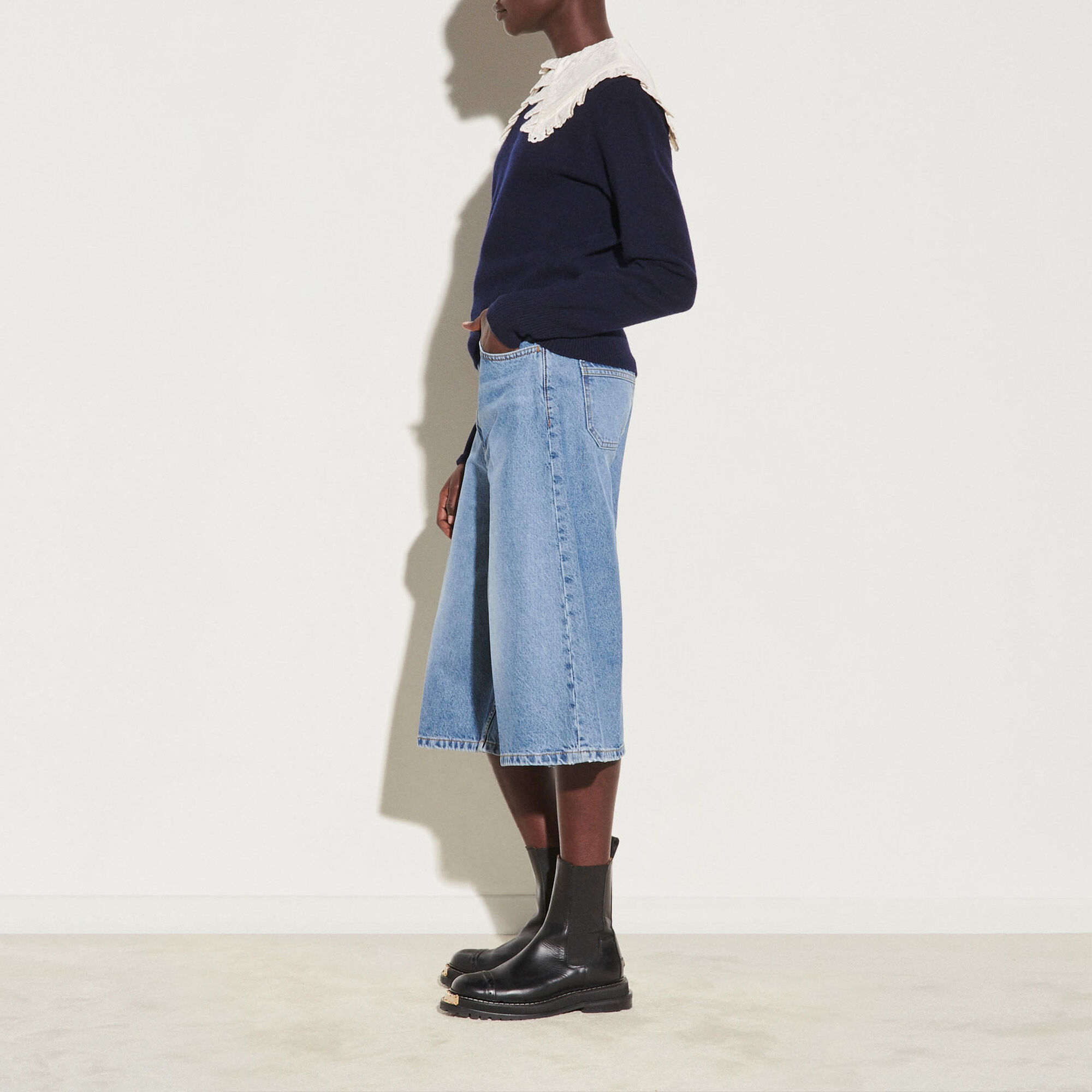 Sandro embroidered collar sweater clearance