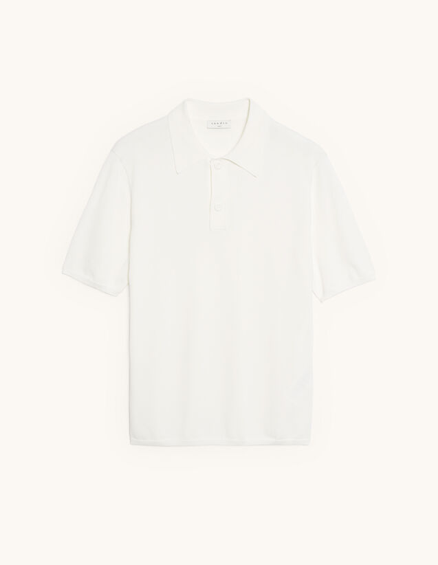 Sandro Fine knit polo shirt with short sleeves. 1