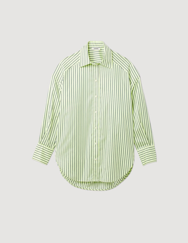 Sandro Oversized shirt with stripes Select a size and. 2