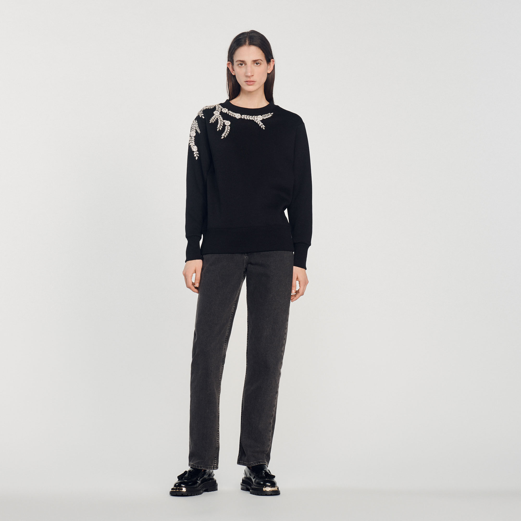 Black deals embellished sweatshirt