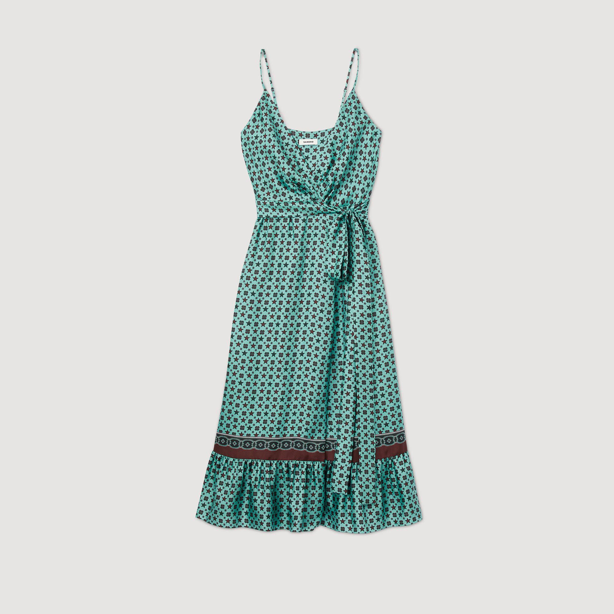 Sandro printed best sale flowing midi dress