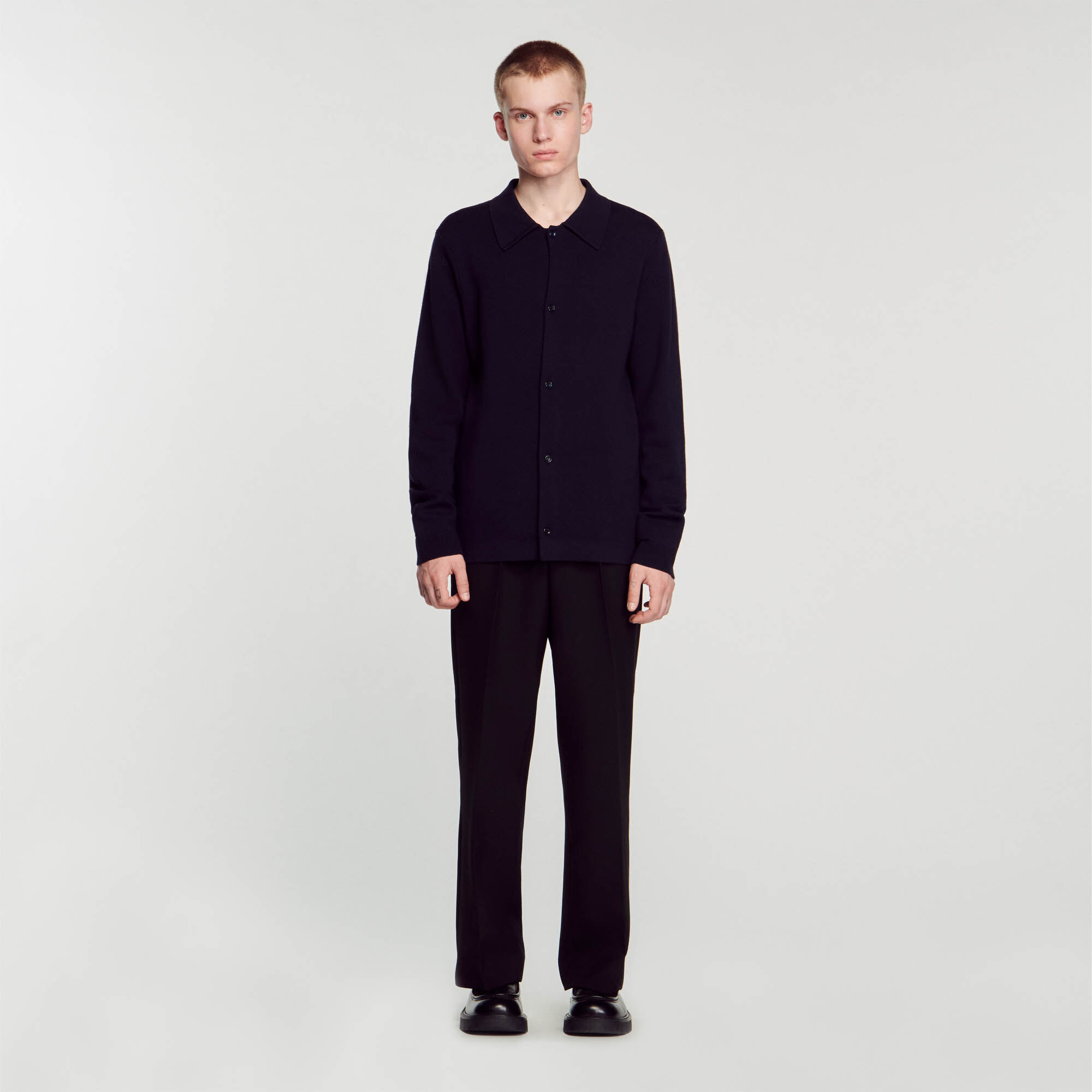 Sandro fine on sale knit collegiate cardigan