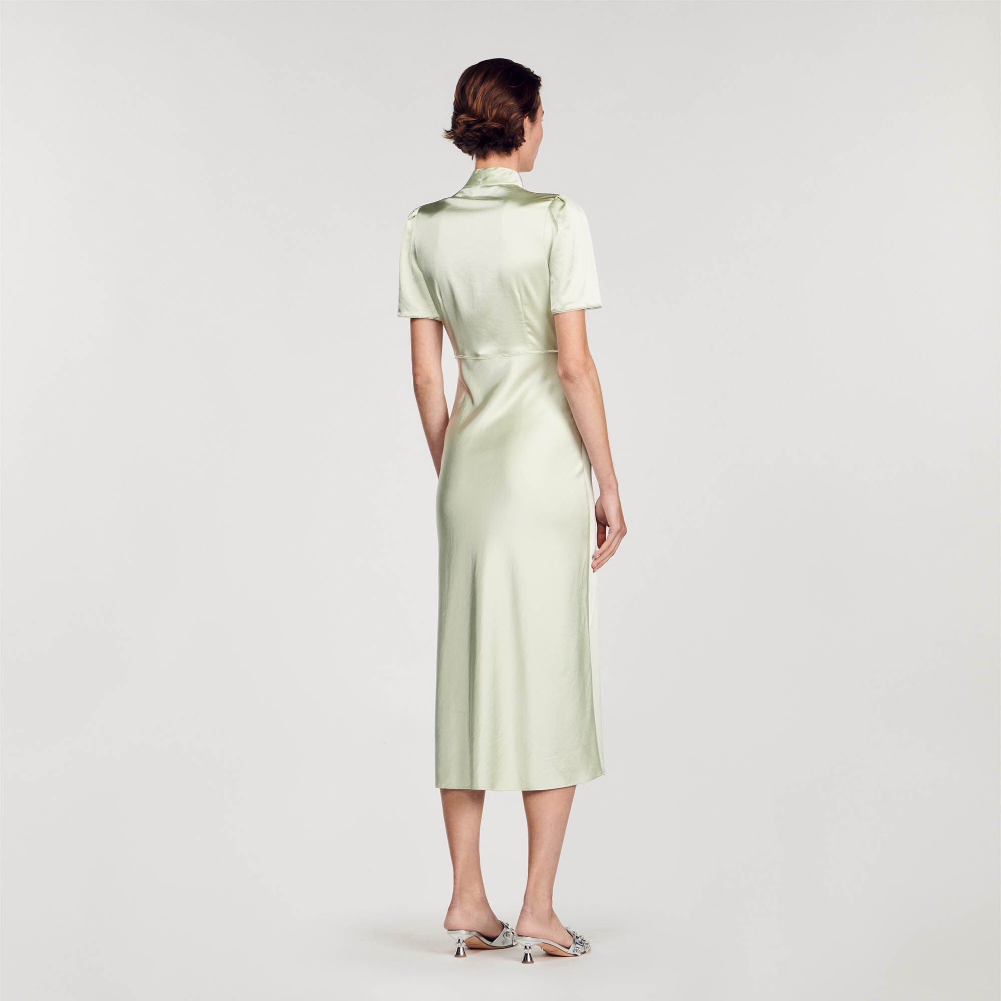 Sandro green deals silk dress