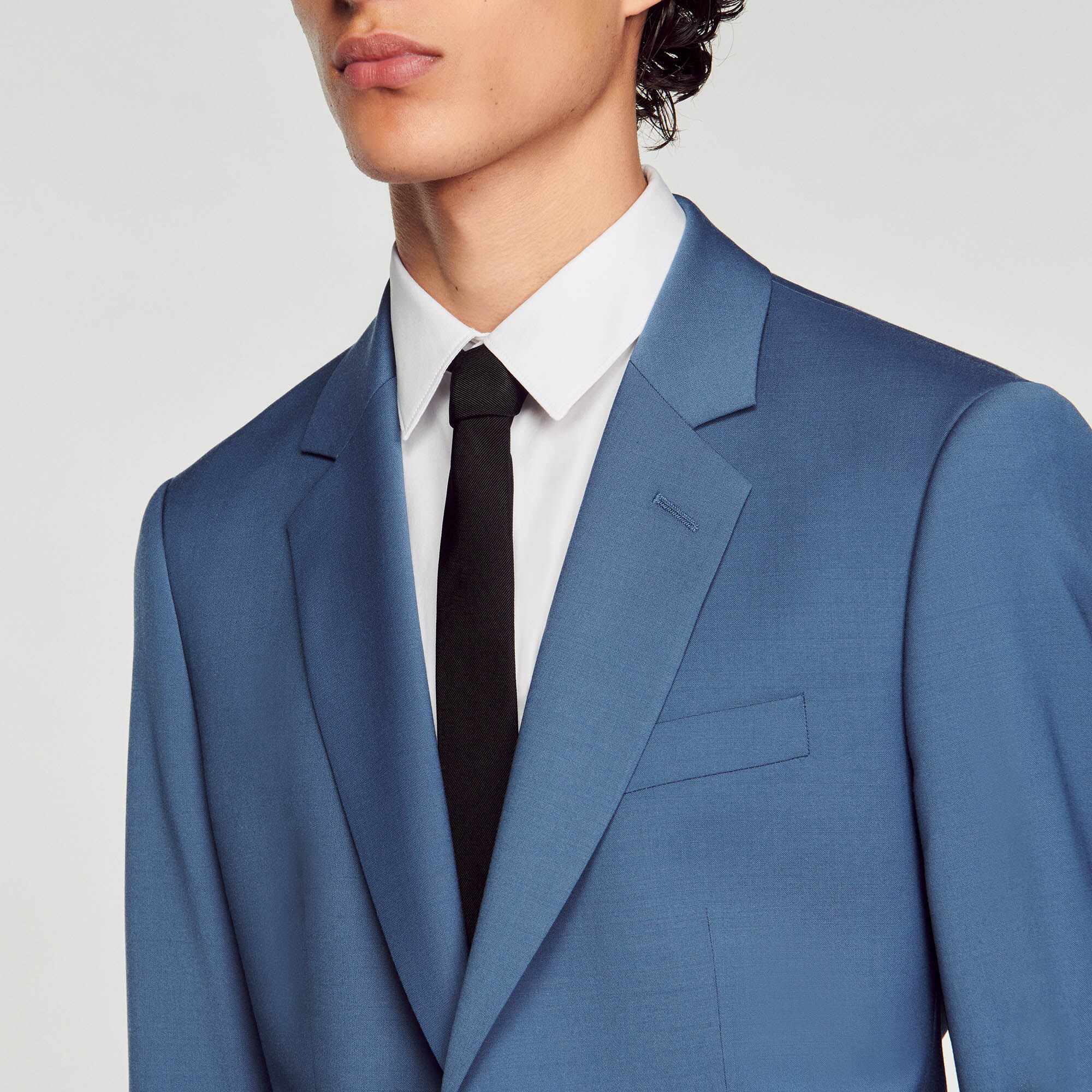 Sandro blue wool coat top