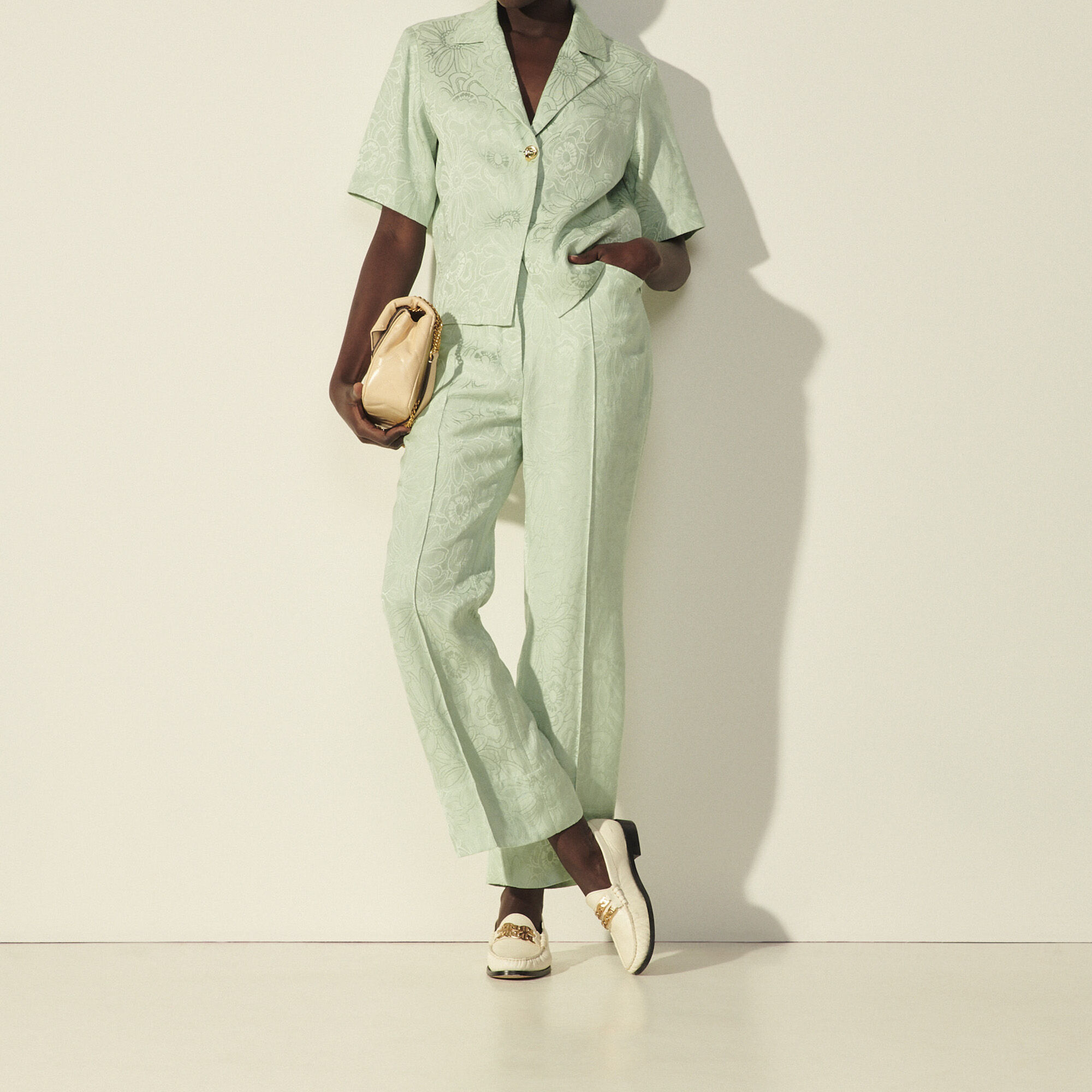 Sandro green suit cheap