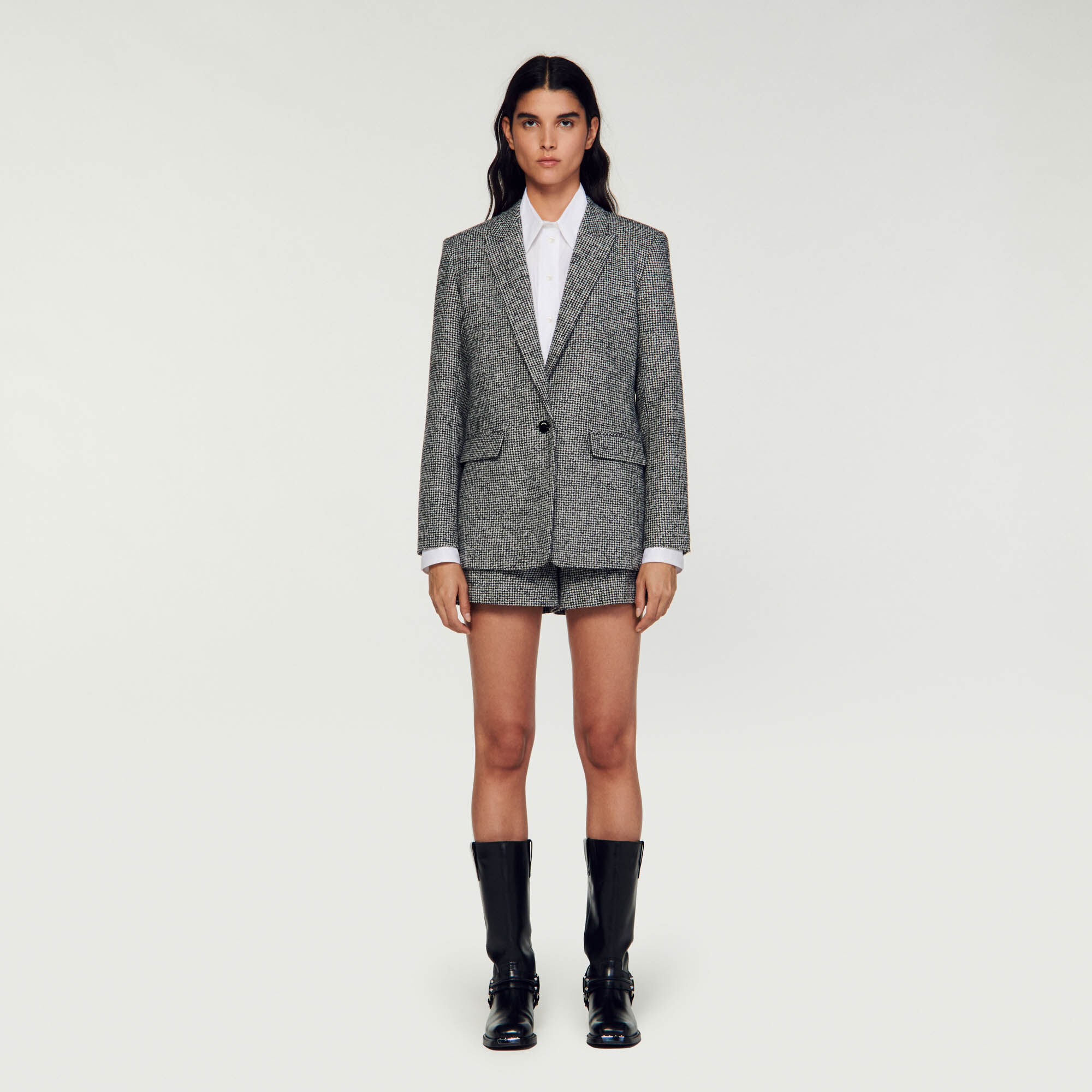 Grey hotsell houndstooth blazer