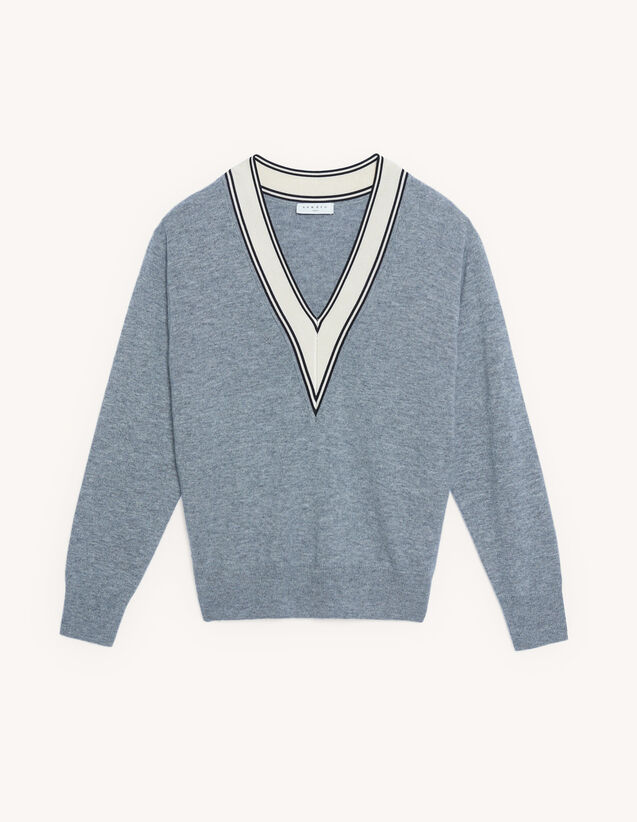 Sandro Sweater with constrasting neckline. 1