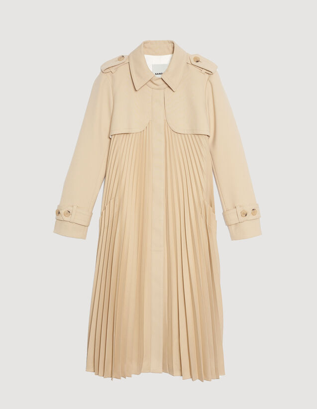 Sandro Pleated trench coat with belt Login to add to Wish list. 1