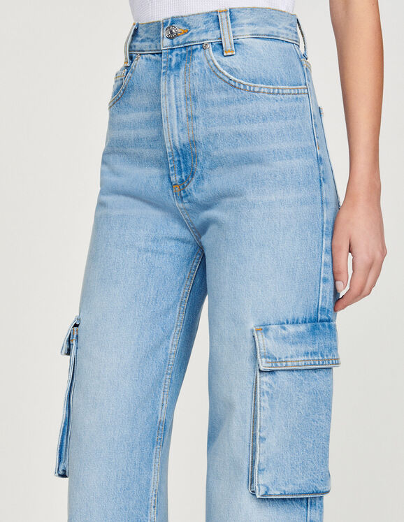 Pocket Cargo Denim Jeans - sosorella