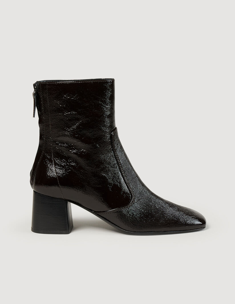 Sandro Cracked leather ankle boots