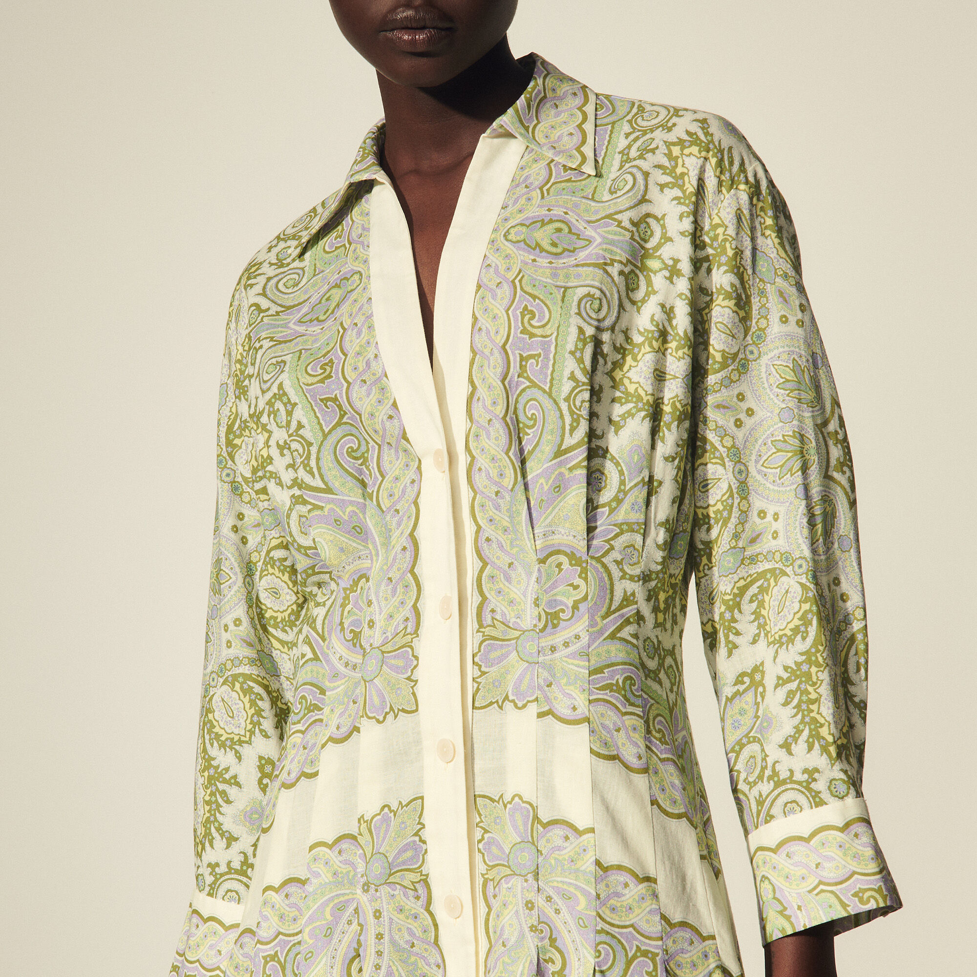 Sandro printed shirt dress clearance