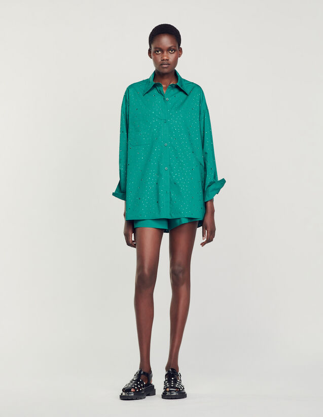 Rhinestone-embellished shirt Emeuraude Green US_Womens