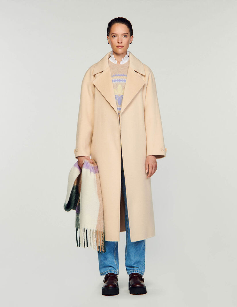 Sandro Double-breasted wool trench coat