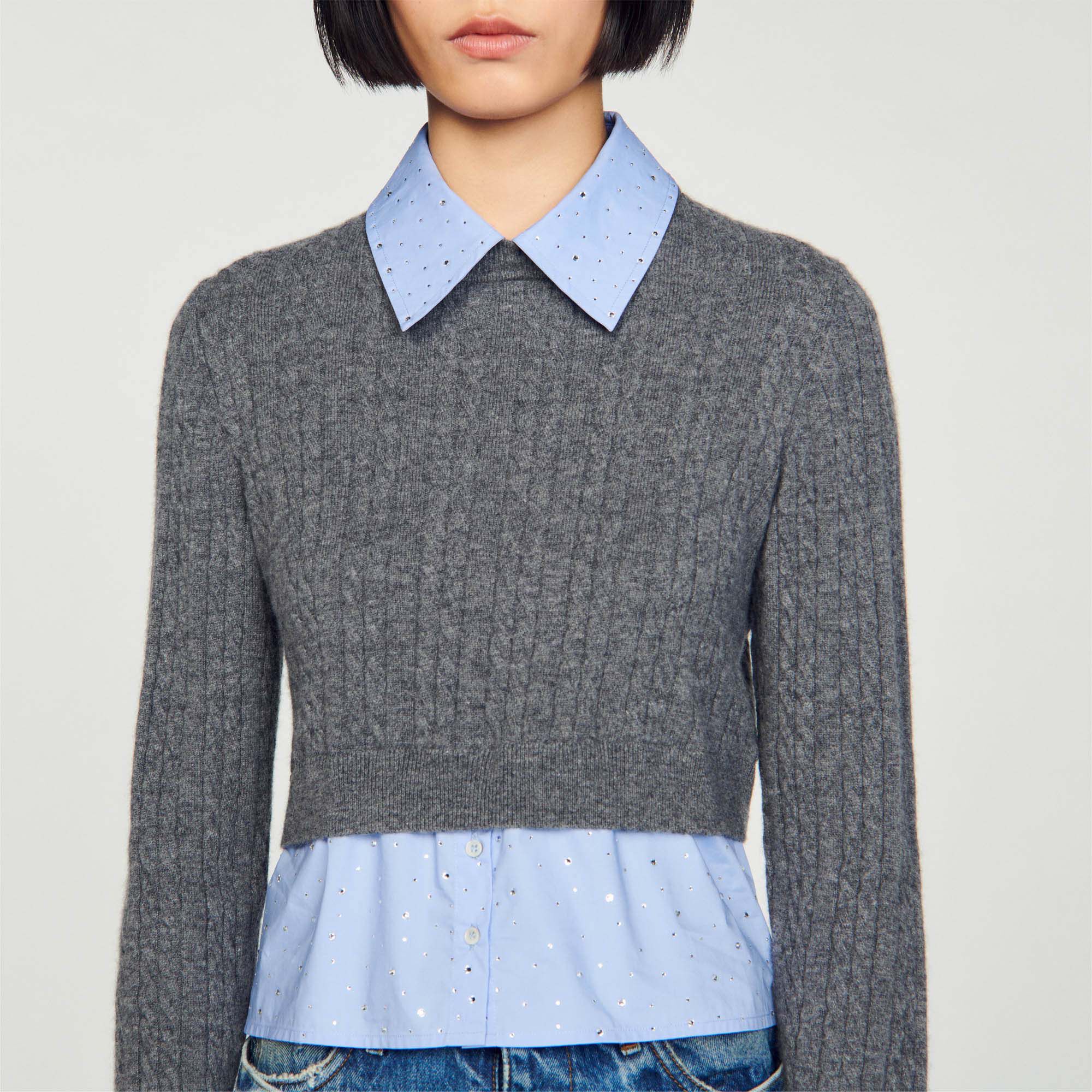 Pull sandro outlet gris