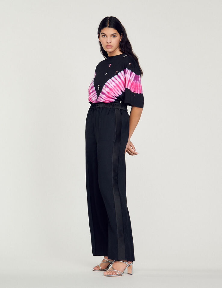 Sandro Wide pants with satin side stripes. 1