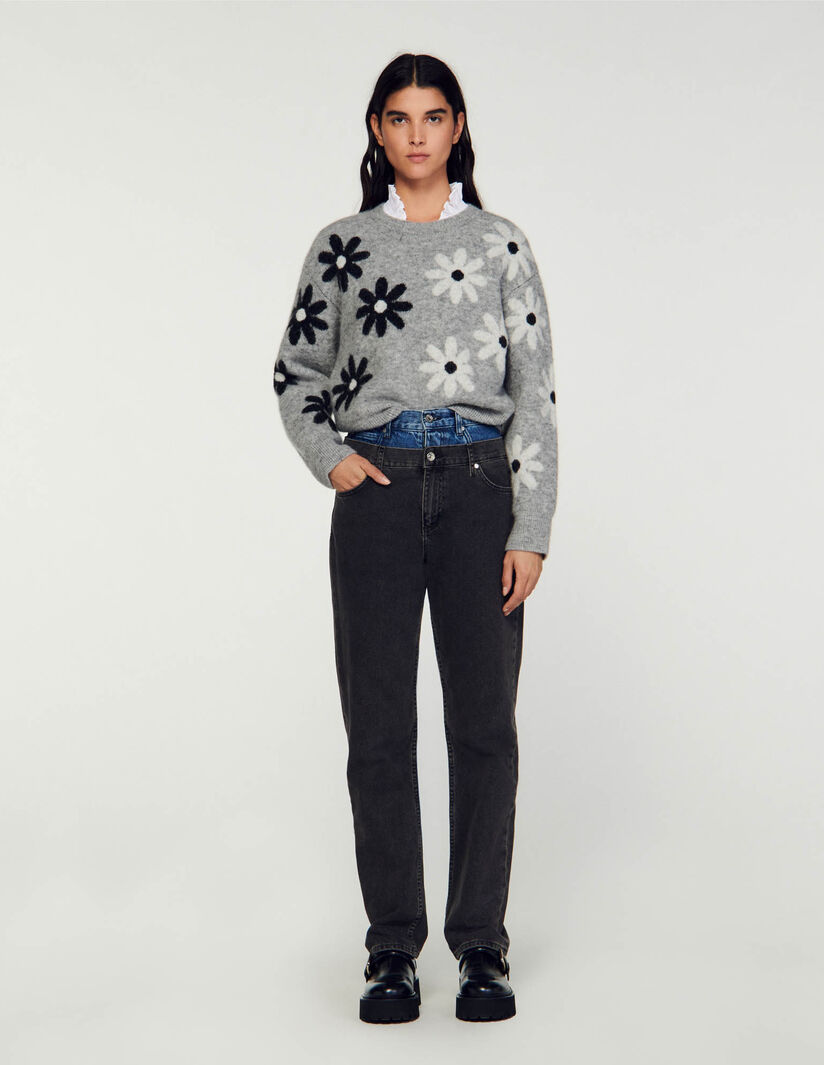 Sandro Floral knit sweater