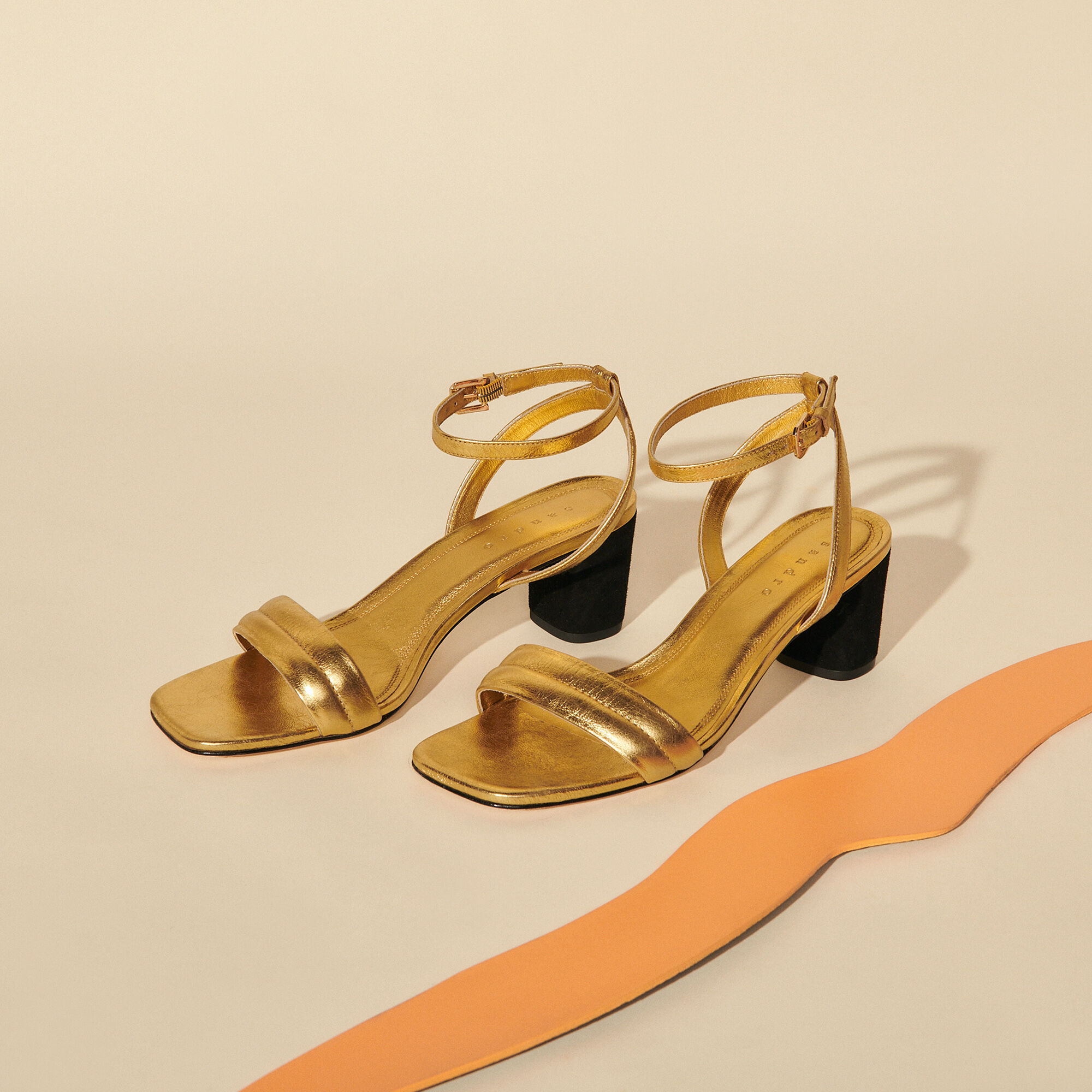 Sandro gold sandals clearance