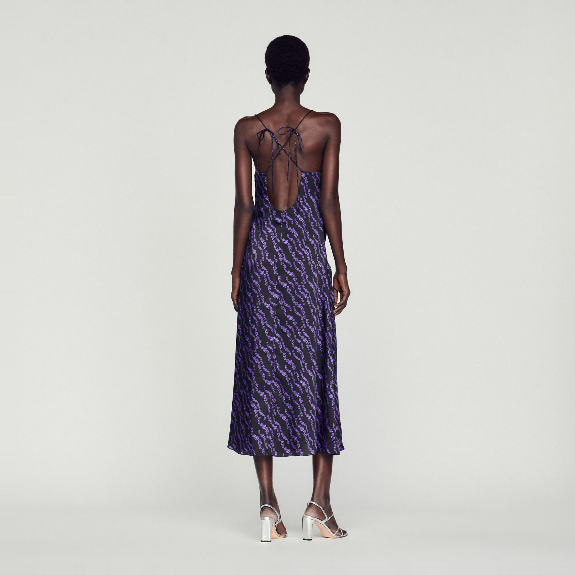 Sandro printed on sale flowing midi dress