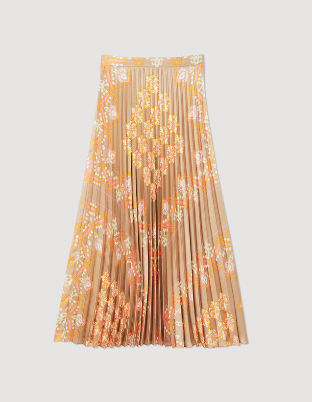 Sandro Long printed skirt with pleats. 2