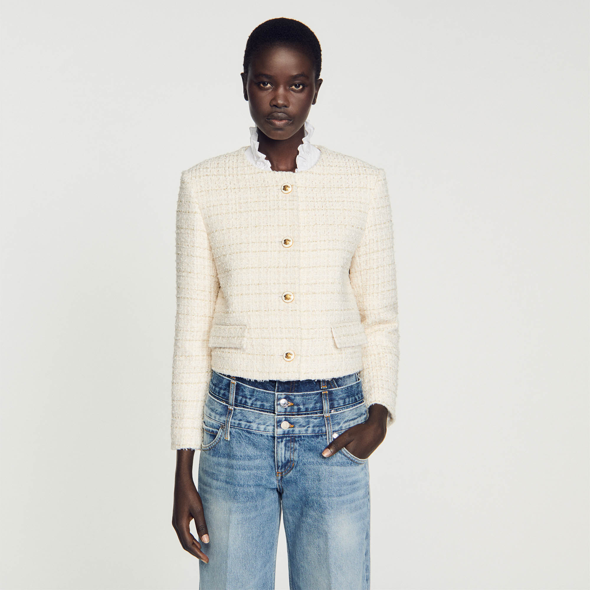 Sandro tweed jacket clearance