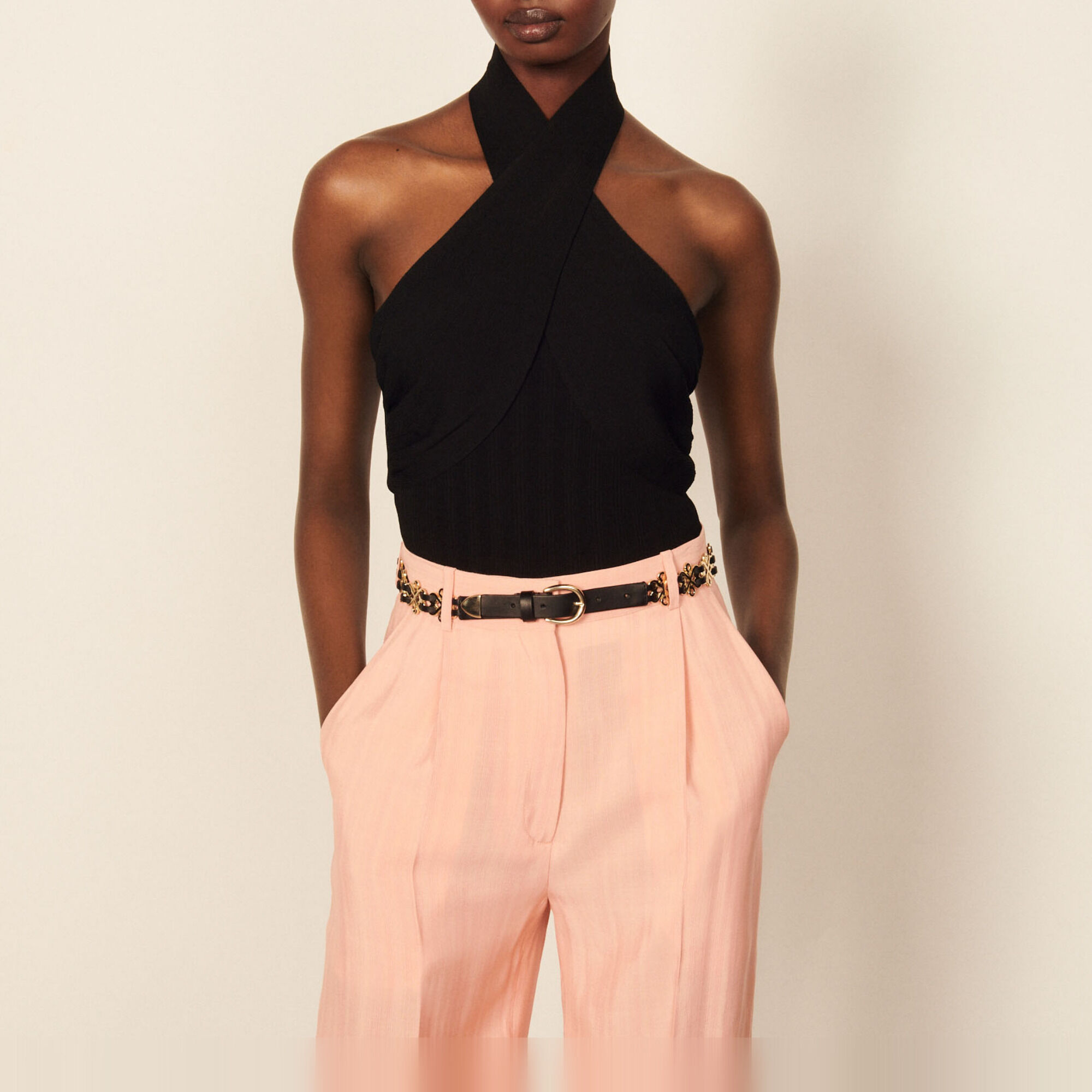 Sandro top crossover sweater