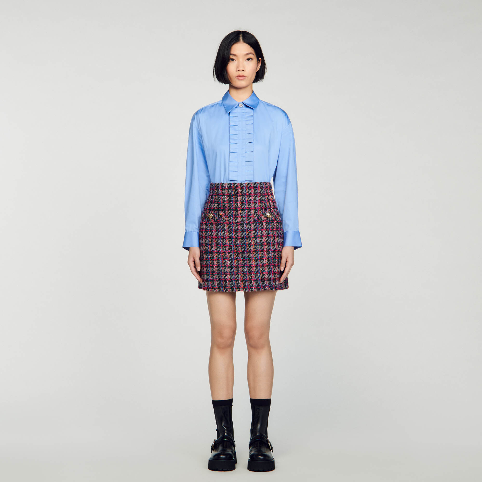 Sandro agatha tweed deals mini skirt