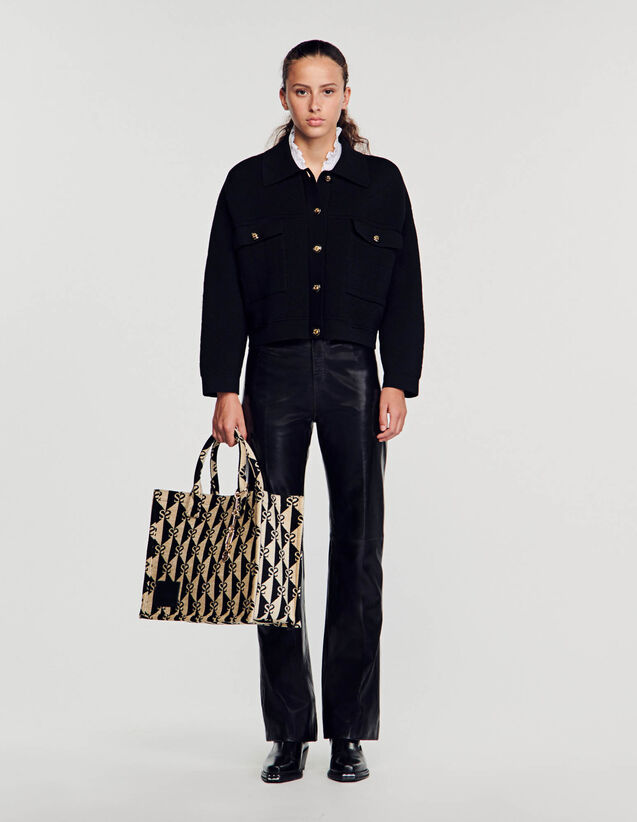 Louis Vuitton Made to Order Embroidered Monogram Denim Overshirt BLACK. Size 50