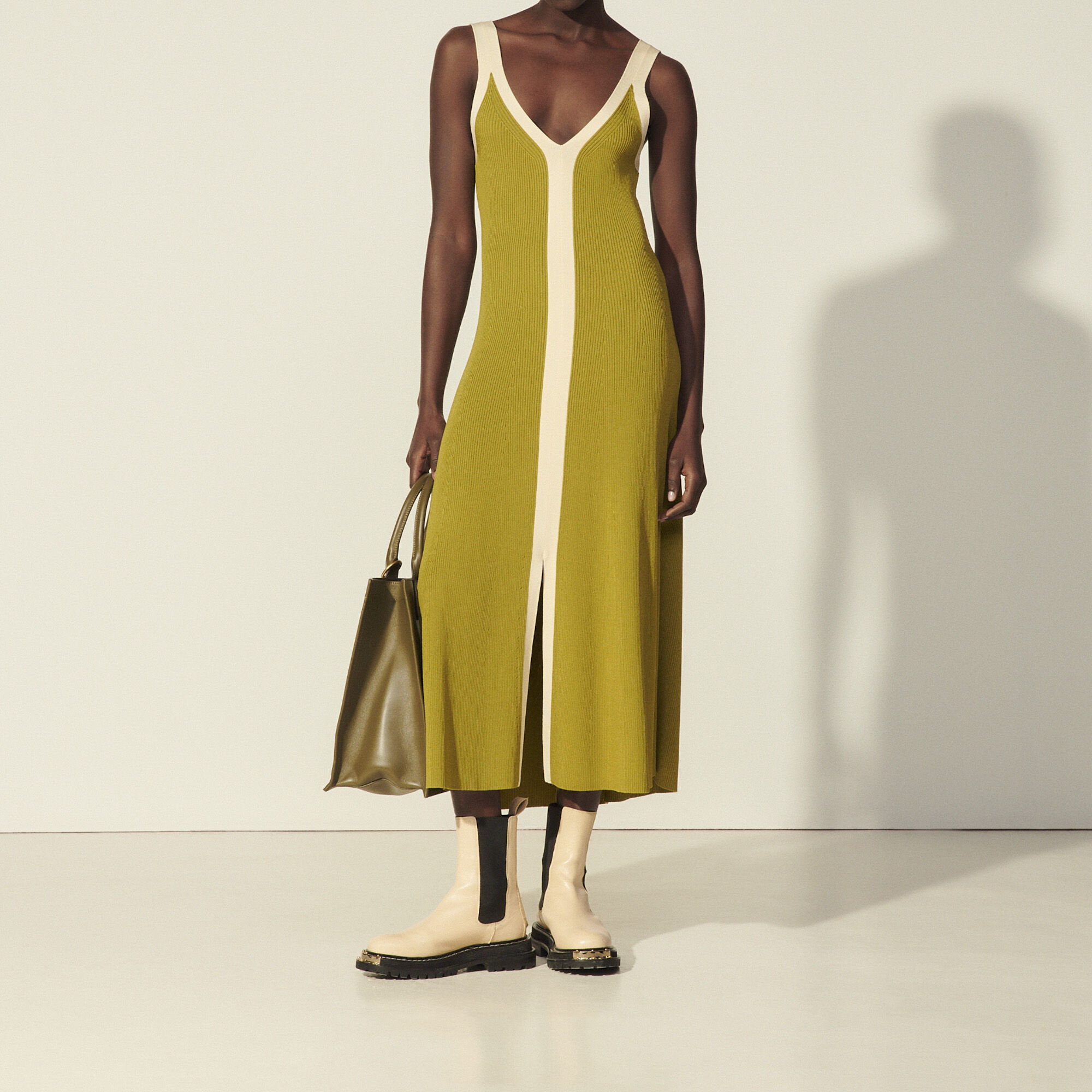 Olive knit dress Clearance