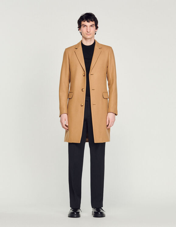 Wool and cashmere coat Beige US_Men
