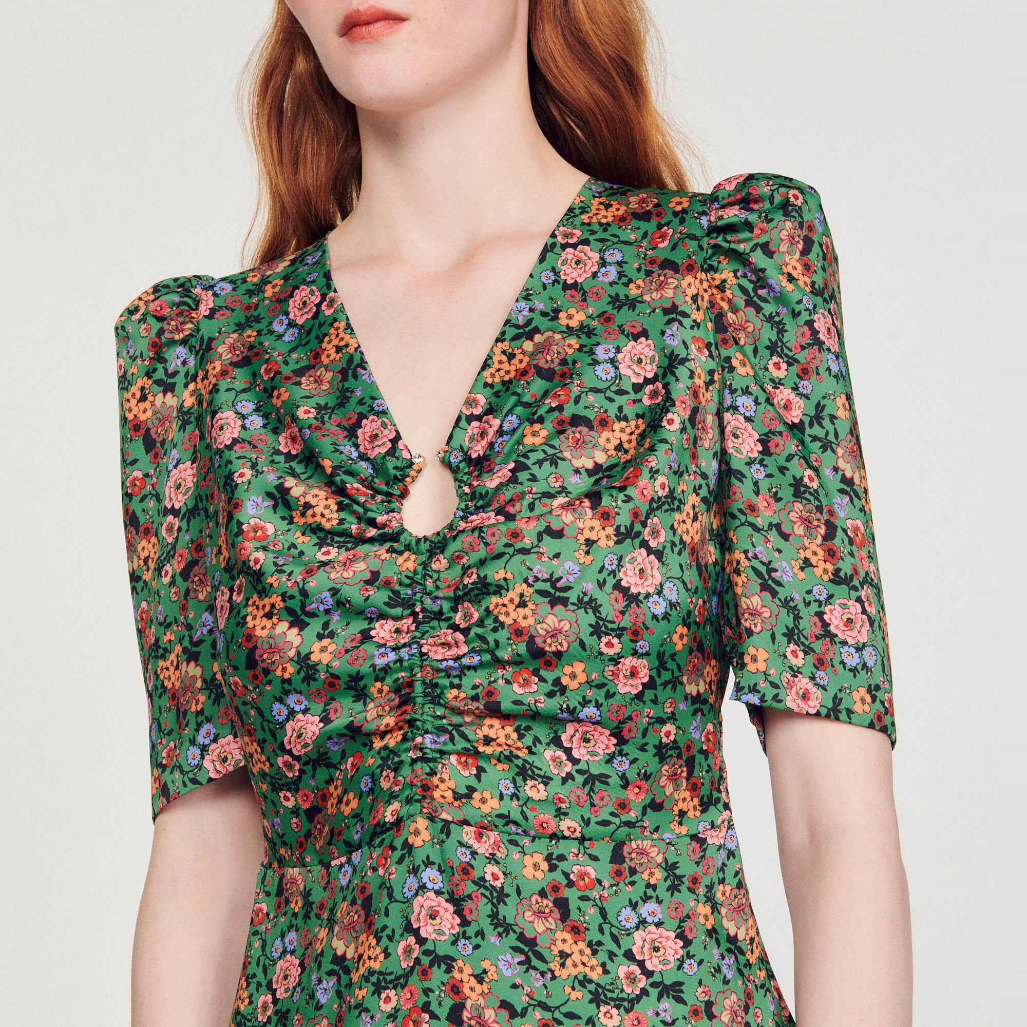Sandro green floral dress outlet