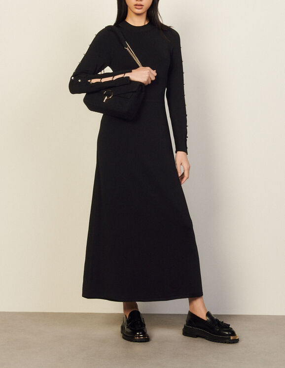 Sandro Knit dress with decorative buttons