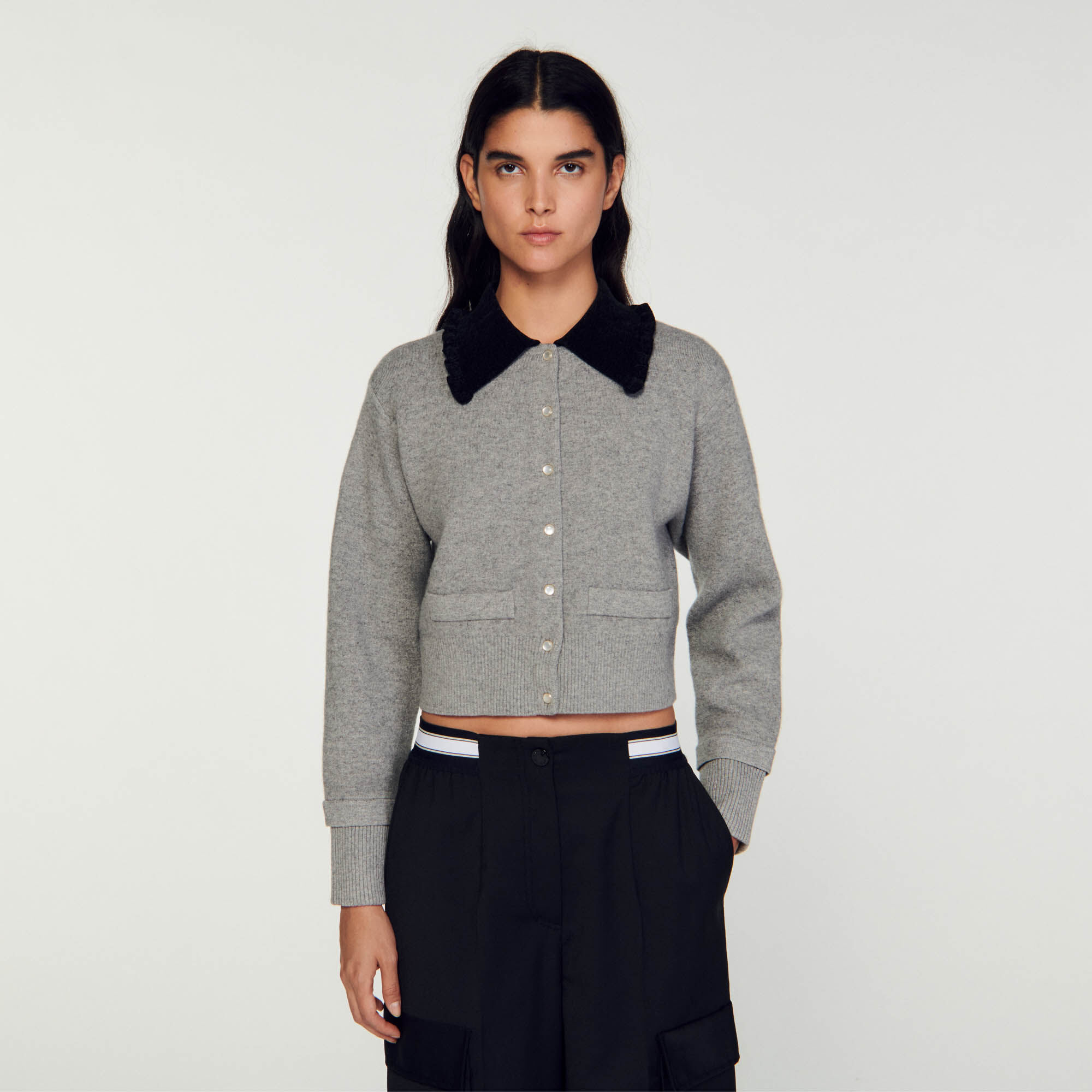 Etienne Cropped coatigan Sweaters Cardigans Sandro Paris