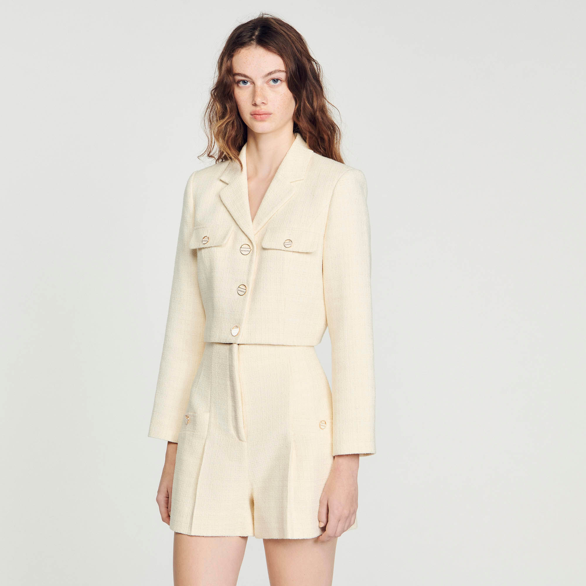 販売大阪 Cotton-blend Blelted tweed Shorts | yasnabeauty.com