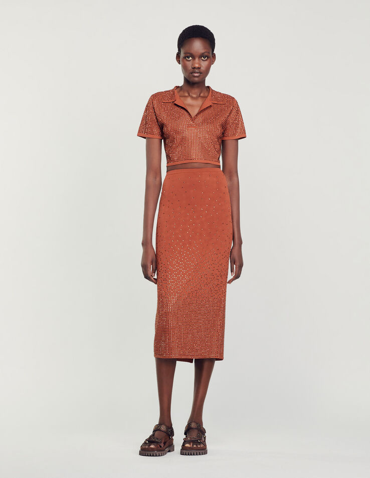 Sandro Rhinestone-embellished midi skirt Login to add to Wish list. 1