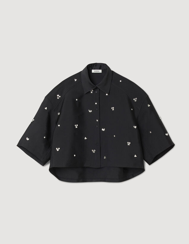 Mentissa Shirt embellished with rhinestones Tops Paris | Sandro Shirts - 