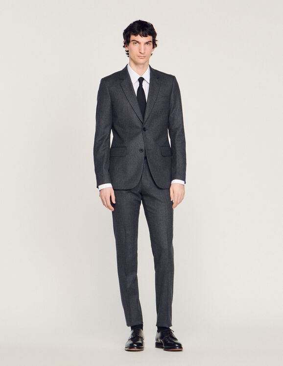 Flannel suit jacket Charcoal Grey US_Men