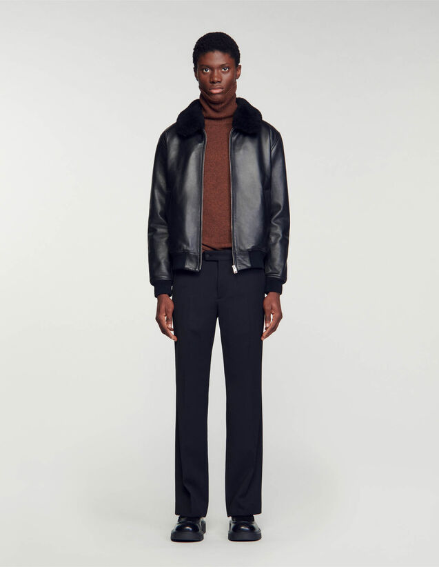 Leather jacket Black US_Men
