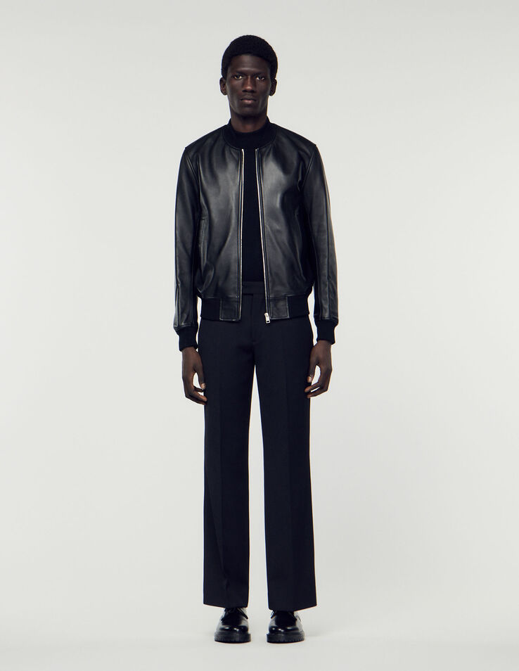 Sandro Smooth leather varsity jacket Login to add to Wish list. 1