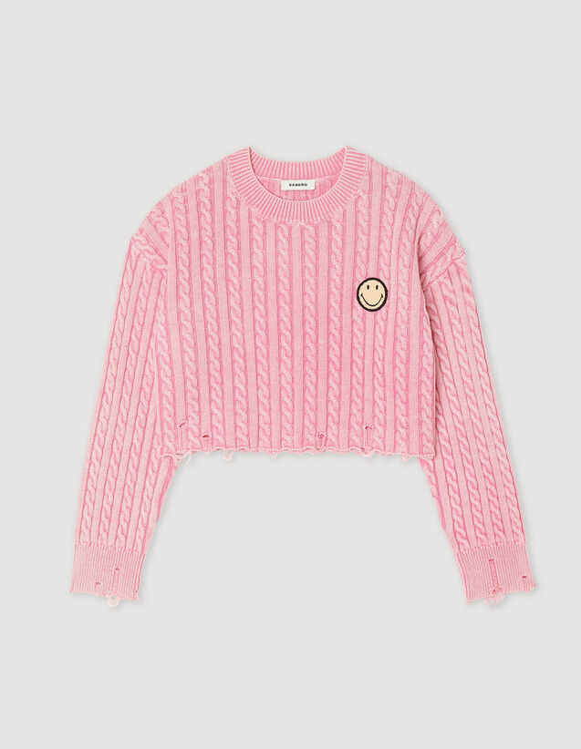 Sandro Cropped Smiley© sweater. 2