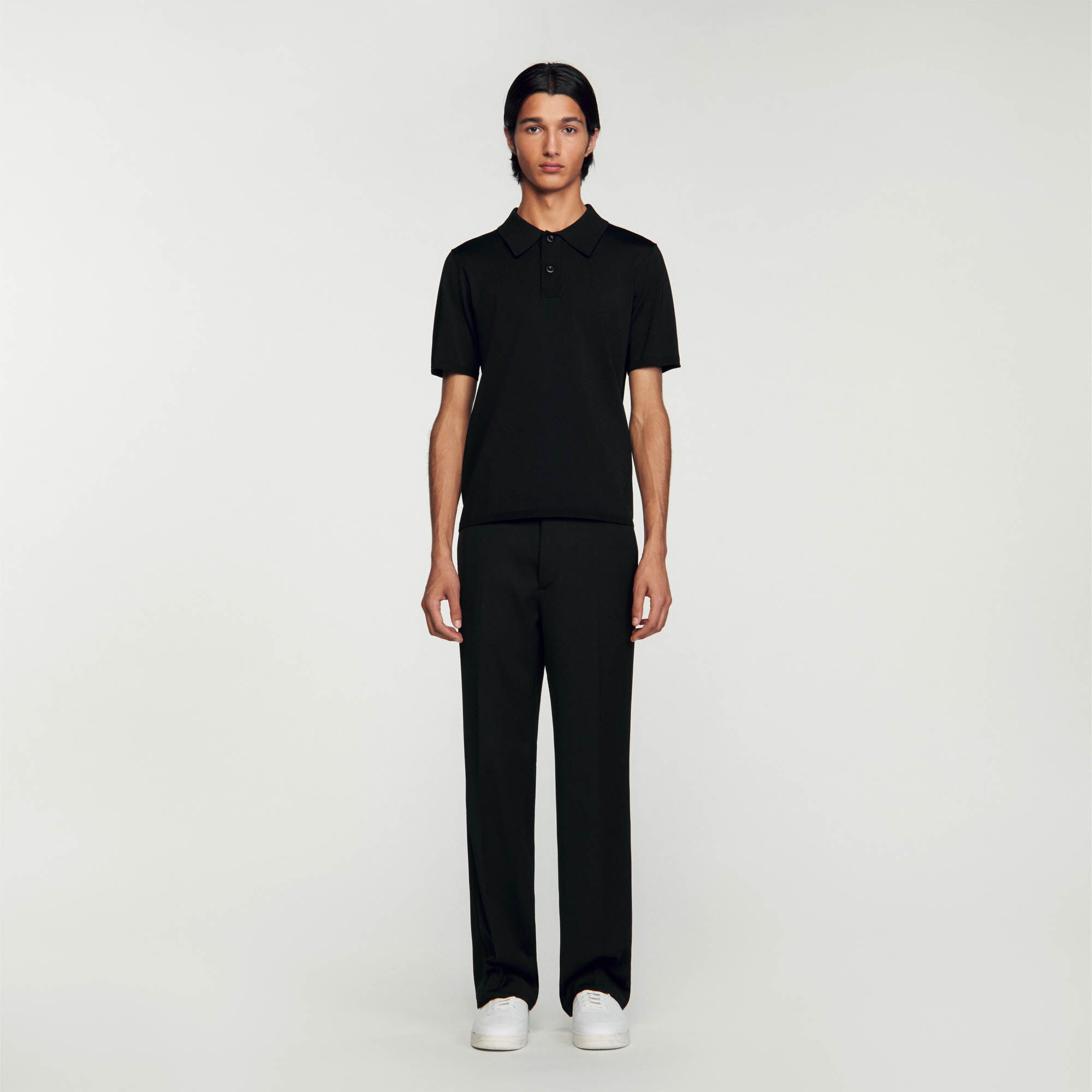 Pablo Short sleeve knitted polo shirt T shirts Polos Sandro