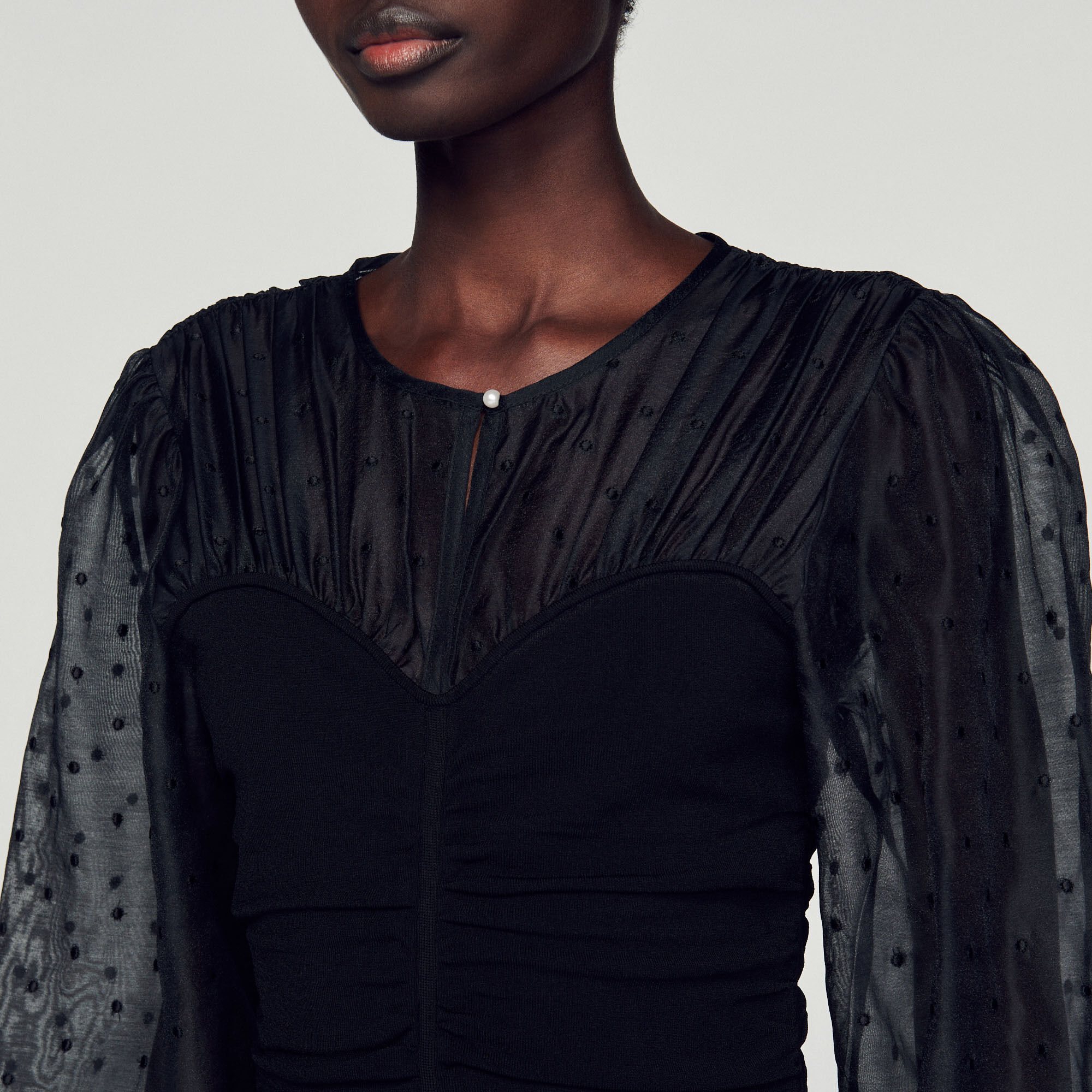 Short bustier-effect dress - Dresses | Sandro Paris